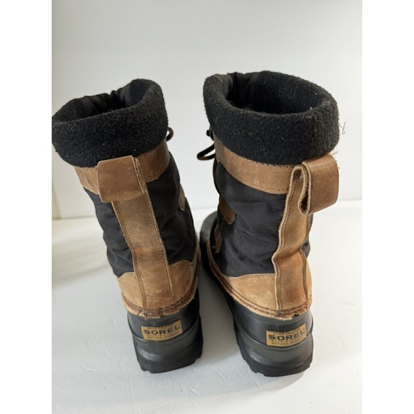 Sorel Kaufman Caribou Snow Boots Made in Canada Women's US 8 Excellent Black Tan - Picture 3 of 12